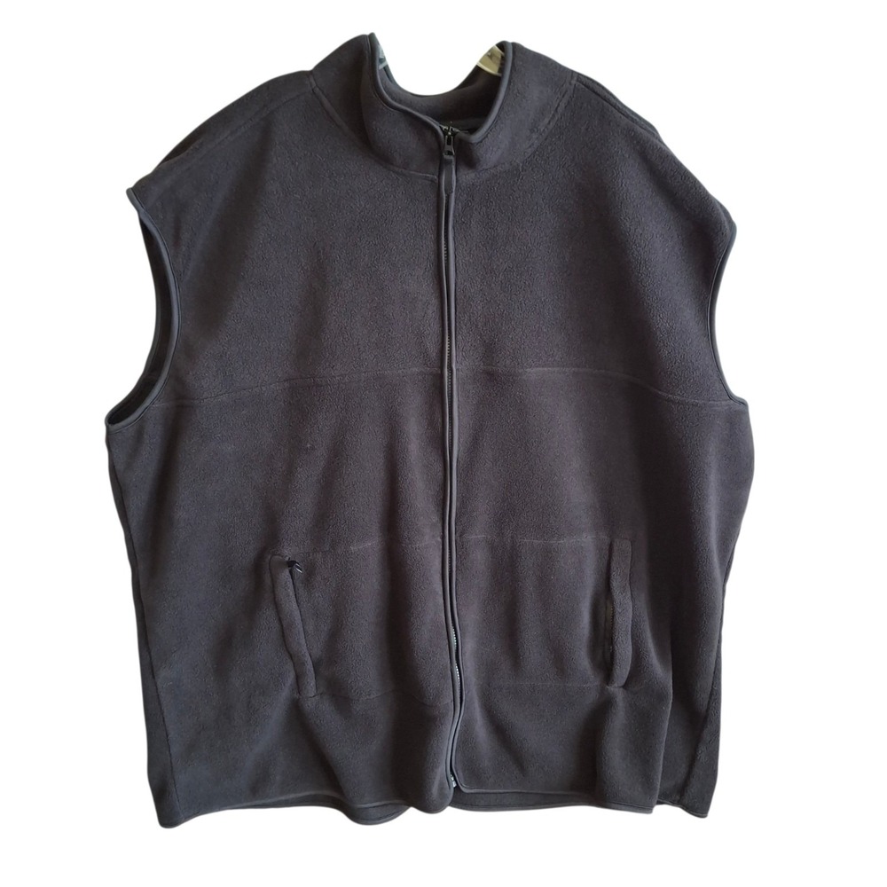 HB Sport Harbor Bay Fleece Vest Mens 4XL 5XL Black Full Zip Polyester Layering